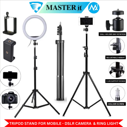 380A Professional Tripod for DSLR, Cinematography Cameras and Mobile | 4.5 Feet Aluminium legs | Portable Durable Heavy duty Tripod
